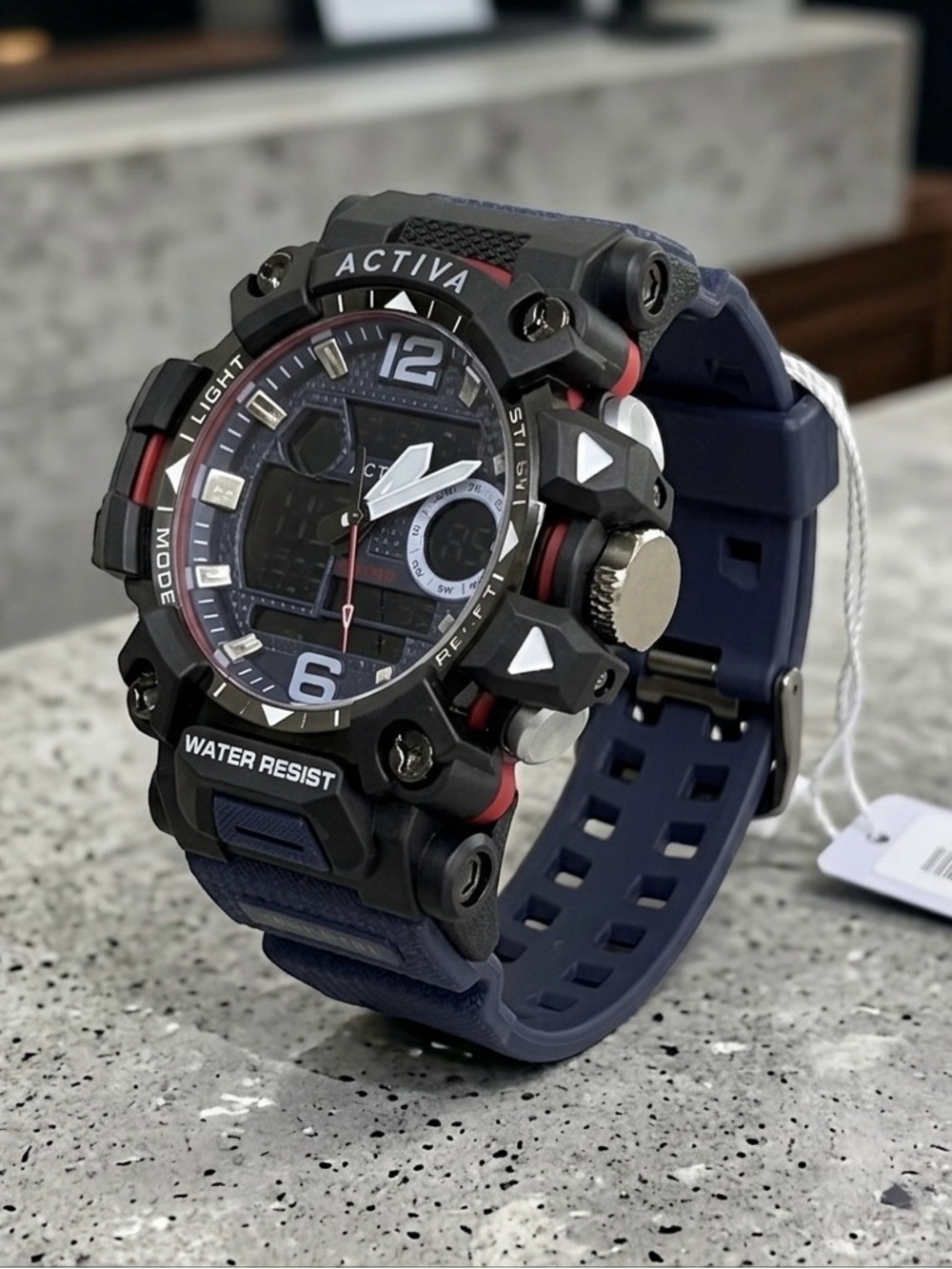 Activa Brand New Men's Navy, Black and Red Rugged Sport Watch
